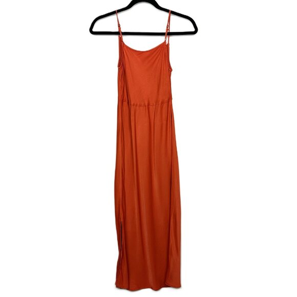 Anthropologie Elyse Sleeveless Bias Midi Slip Dress Orange XSP Petite XS - Picture 4 of 10